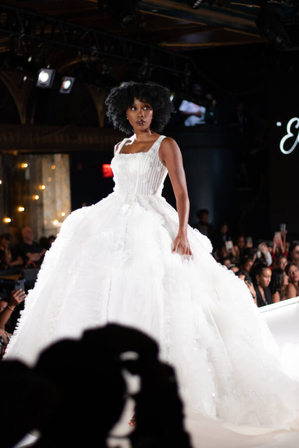 Model walks for Ella Noire Couture at Runway 7 NYFW Sony Hall Photo By Danielle MZ Bennett