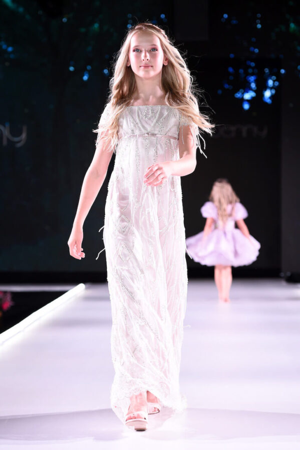 Model walks for Peach and Penny at Runway 7 NYFW Sony Hall Photo By Ilya S. Savenok