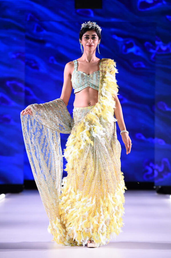 Model walks the runway for designer Sonal Couture Sony Hall for Runway 7 NYFW Photo by Ilya S Savenok