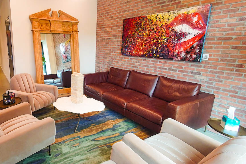 Photo of the common area at the Maj Hotel by Sophia Calderone